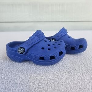 Crocs Classic Clog Baby Toddler SZ 2 3 Slip-On Blue Water Shoes Unisex My First